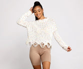 Issa Celebration Confetti Knit Distressed Sweater