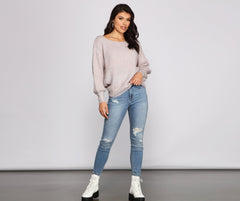 So Cozy Metallic Eyelash Knit Sweater