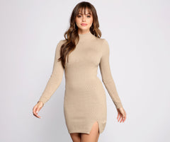 A Chic Vibe Mini Sweater Dress