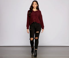 Distressed And Chic Chenille Sweater