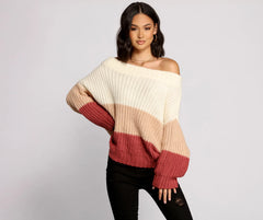 Chic Colorblock Knit Sweater
