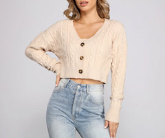 She's A Trendsetter Cable Knit Cardigan