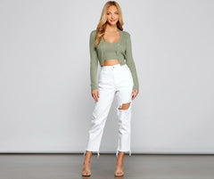 Basic Ribbed Knit Cropped Halter Top