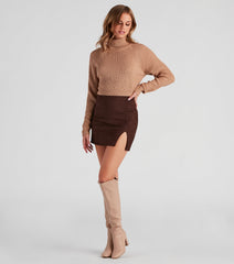 Turn-Heads Lace Up Crop Sweater