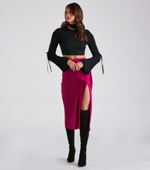 Such A Bell Sleeve Lace-Up Sweater