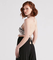 Under The Sun Chevron Knit Sweater Top