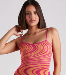 Nail The Trend Swirl Print Sweater Dress