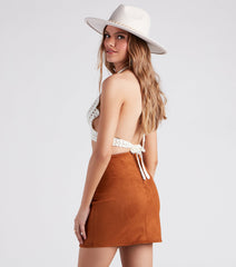 Hearts Flutter Crochet Butterfly Halter Top