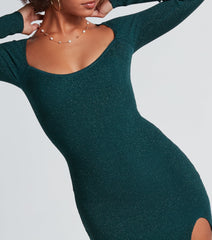 Glimmer Girl Long Sleeve Mini Sweater Dress