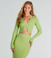 Twice The Love Rib Knit Crop Top