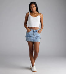 Cutesy Casual Rosette Lace Knit Cami Top