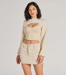 Cozy Babe Long Sleeve Sweater Knit Topper