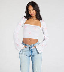 Easy Charm Floral Crop Tube Top