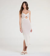 Easily Stunning Cutout Striped Midi Dress