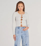 Made The Cutout Long Sleeve Sweater Crop Top