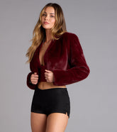 Faux The Drama Cropped Jacket