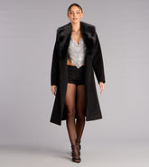 City Noir Removable Faux Fur Trench Coat