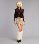 Street Plush Velvet Puffer Vest