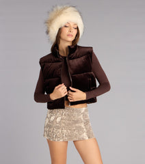 Street Plush Velvet Puffer Vest