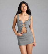 Sunny Day Ready Gingham Tie Front Vest