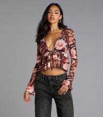 Falling Petals Floral Crop Top