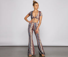 Wanderlust Beauty Tie Front Top