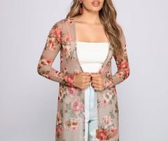Sweet Floral Mesh Duster