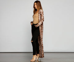 Stylish And Sassy Snake Knit Duster