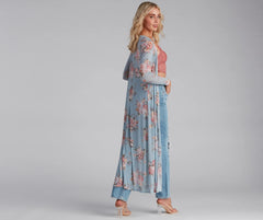 Spring Floral Long Sleeve Duster