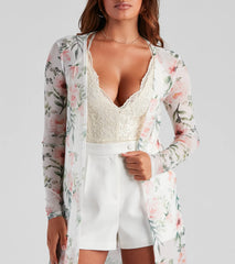 Dreamy Floral Mesh Duster