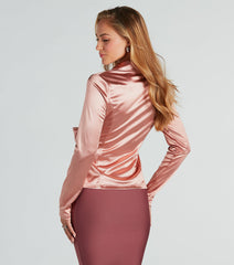 Biz Chic Satin Tie-Front Blazer