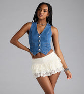 Hometown Cutie Button Denim Vest