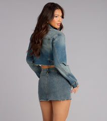 Instant Attitude Studded Cropped Denim Jacket