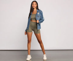 Edgy Everyday Destructed Denim Jacket