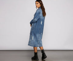 Such A Vibe Long-Line Denim Jacket
