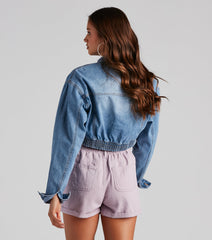 Go With It Cropped Denim Jacket