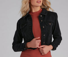 Stylish And Edgy Cropped Denim Jacket