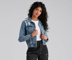 Ready To Roll Destructed Denim Jacket