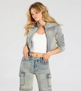 Trendy Arrival Denim Moto Jacket