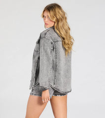 New Staple Acid Wash Denim Shacket