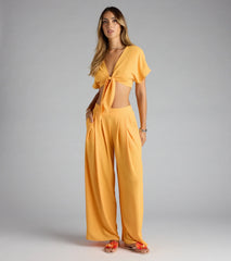 Weekend Vibes Tie-Front Crop Top