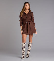 Autumn Luxe Faux Suede Trench Jacket