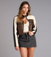 Life In The Fast Lane Crop Moto Jacket