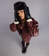 City Rebel Faux Leather Bomber Jacket