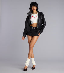 Urban Icon Cropped Bomber Jacket
