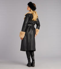 Wrapped in Drama Faux Leather Trench Coat