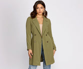 Cosmopolitan Chic Belted Trench Coat