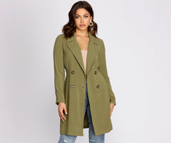 Cosmopolitan Chic Belted Trench Coat