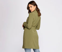 Cosmopolitan Chic Belted Trench Coat