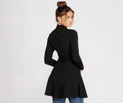 Here To Stay Tie Waist Dress Jacket